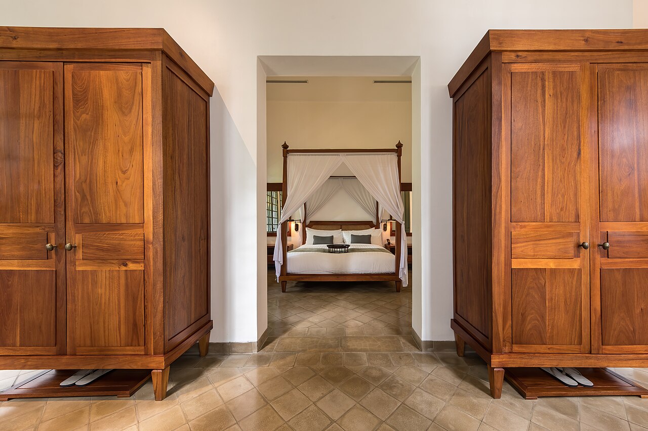 Calm bedroom with a neatly made bed